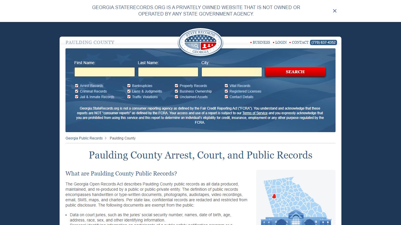 Paulding County Arrest, Court, and Public Records