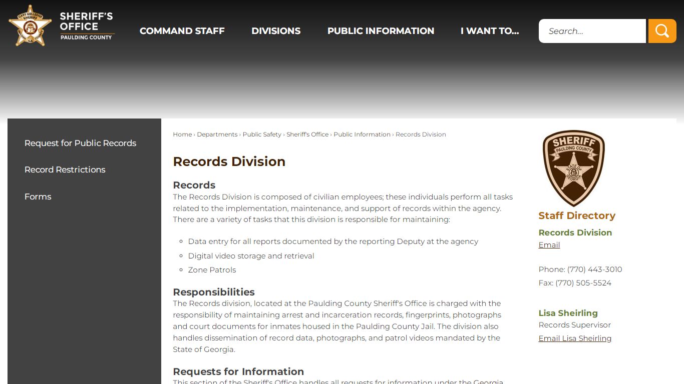 Records Division | Paulding County, GA